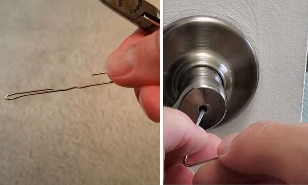 Paperclip Hack to unlock a bedroom door without a key