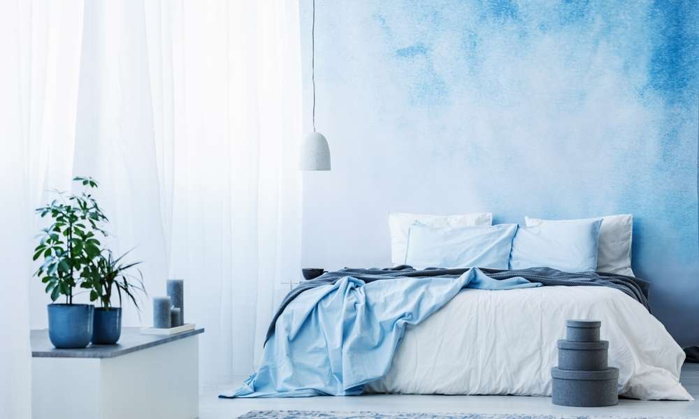blue white Colour Scheme bedroom