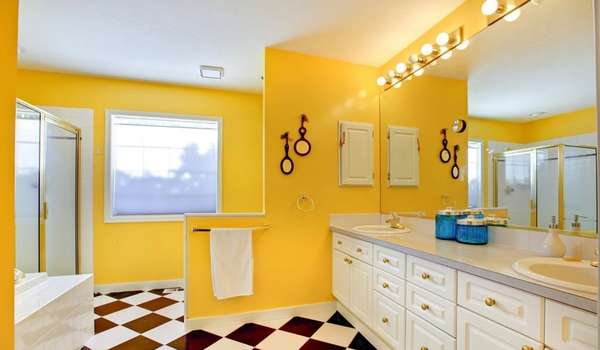 Yellow Tile Bathroom Color 