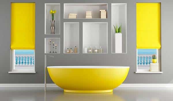 Yellow Shower Curtain for bathroom

