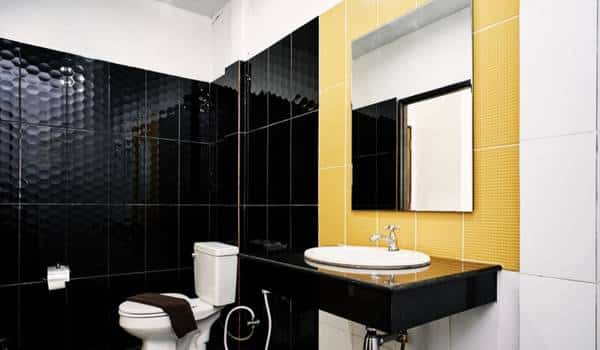 Yellow Tile Bathroom Mirrors