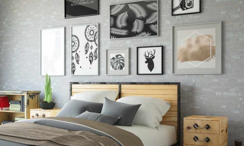 Silver And Black Bedroom Artwork