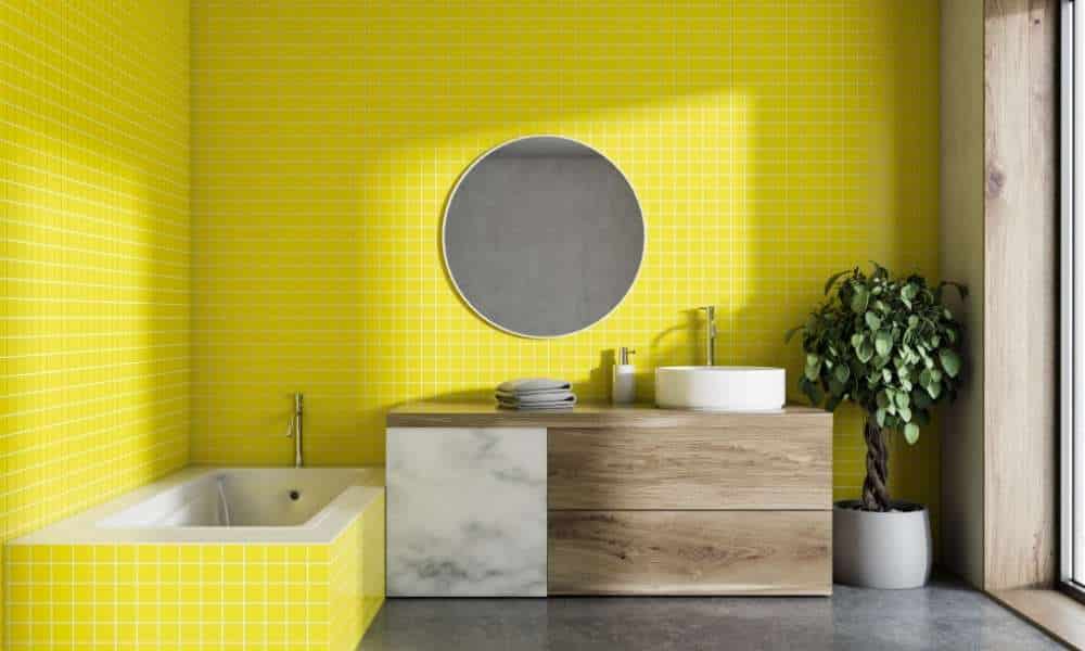 How To Update A Yellow Tile Bathroom