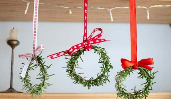 Attach Command Hooks To Hang Wreaths on Kitchen Cabinets