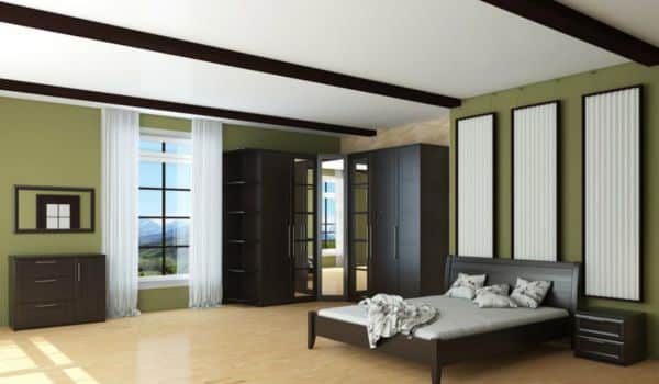 Shelves And Dressers To Arrange A Bedroom With Sliding Doors