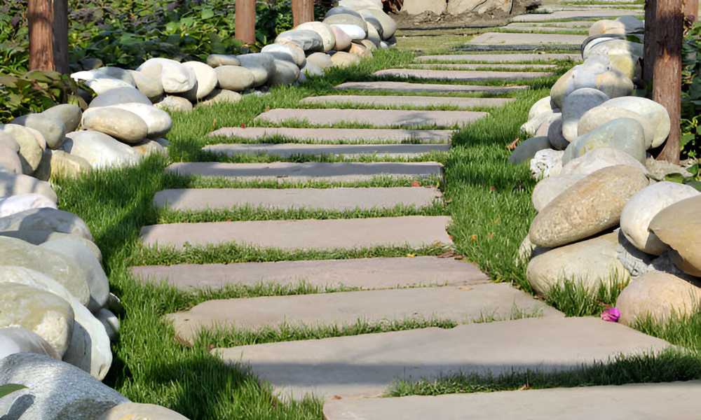 Are Calcined Clays Used to Make Walkways with Stepping Stones?